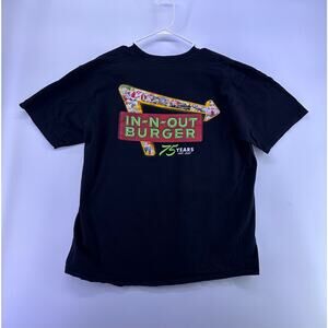 In N Out 75 Years Design Black Tshirt Size 2XL